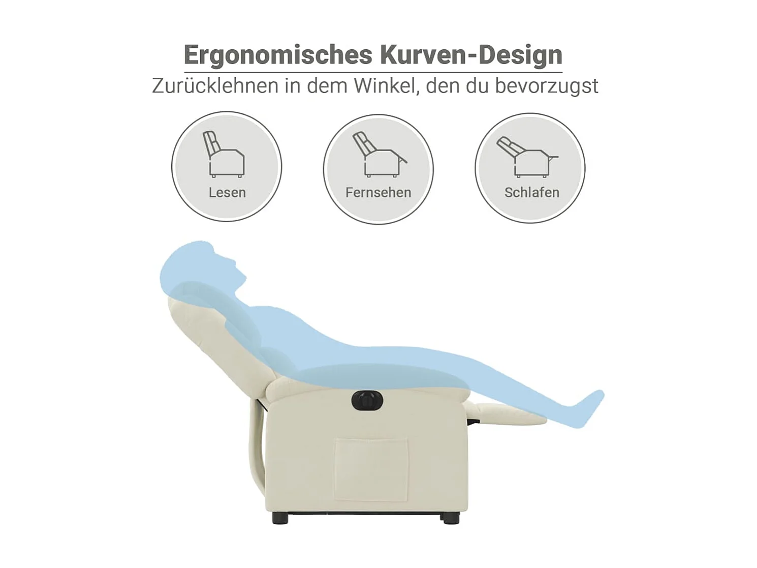 Sta-op-stoel elektrisch verstelbaar fluweel crèmekleurig