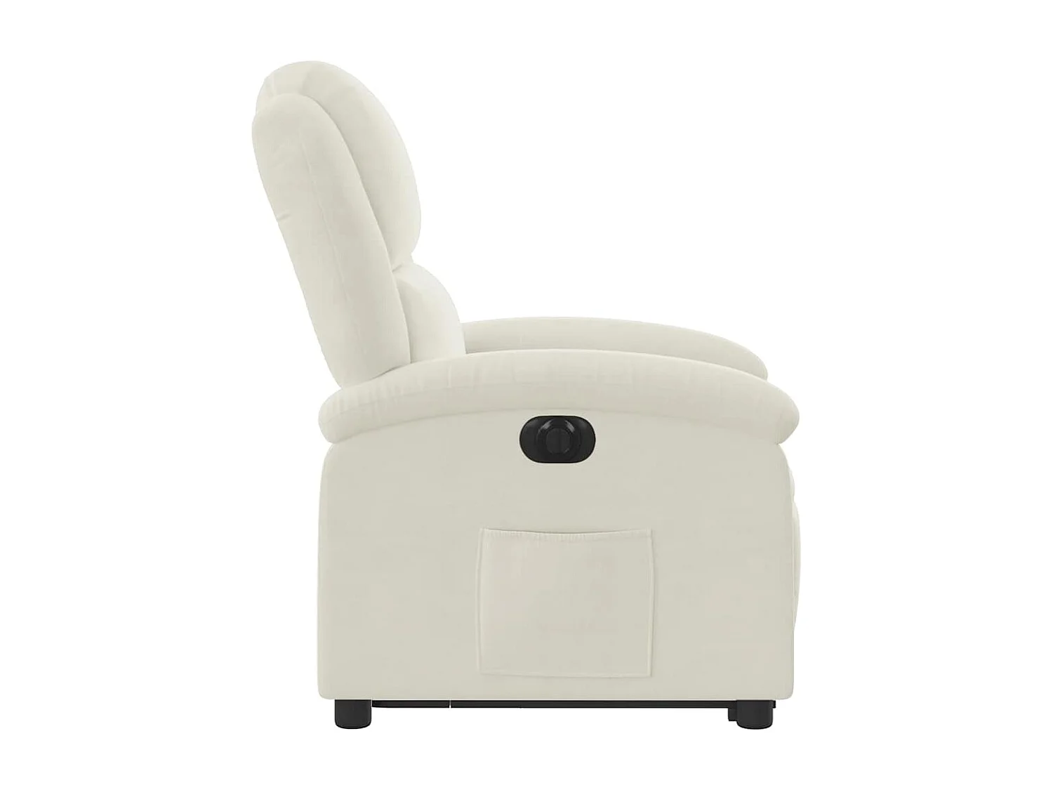 Fauteuil inclinable électrique crème velours