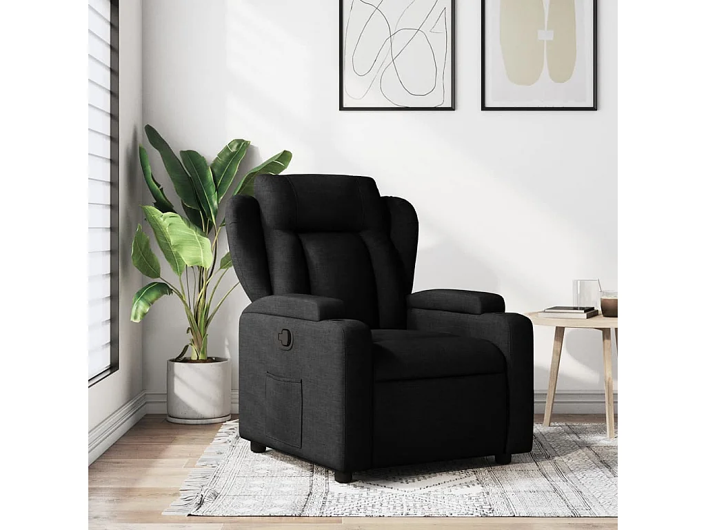 Fauteuil verstelbaar stof zwart