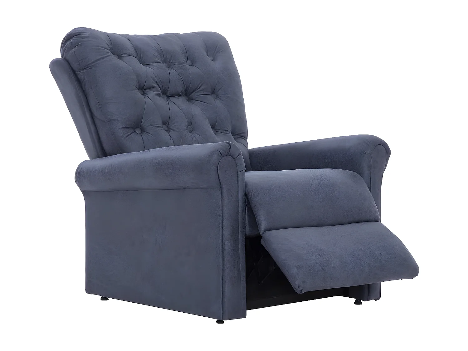 Fauteuil verstelbaar kunstsuède grijs