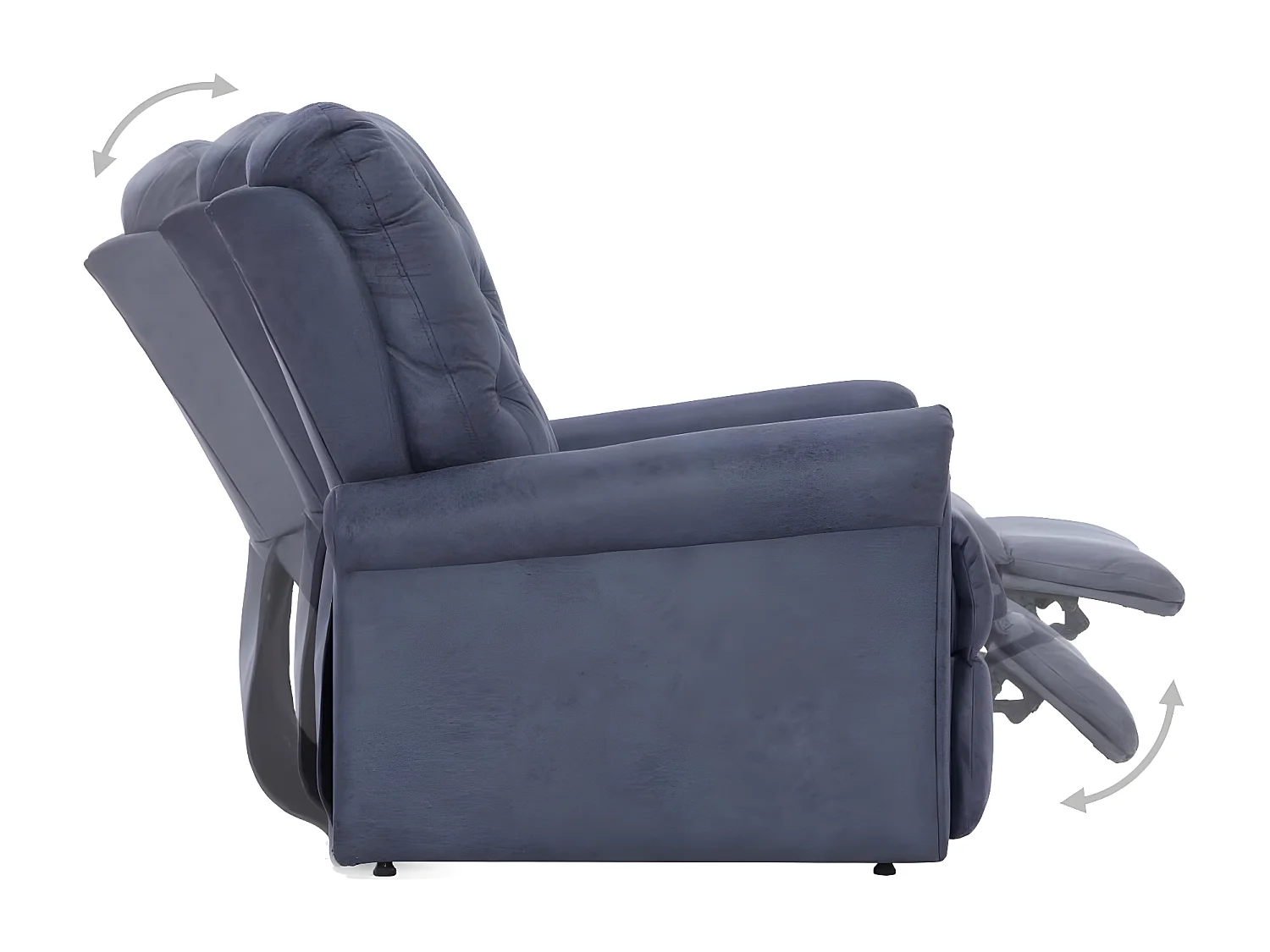 Fauteuil verstelbaar kunstsuède grijs