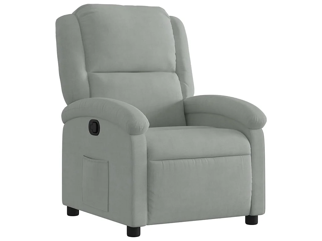 Fauteuil inclinable en velours gris clair