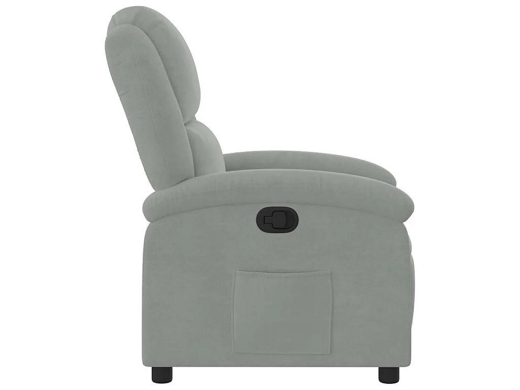 Fauteuil inclinable en velours gris clair