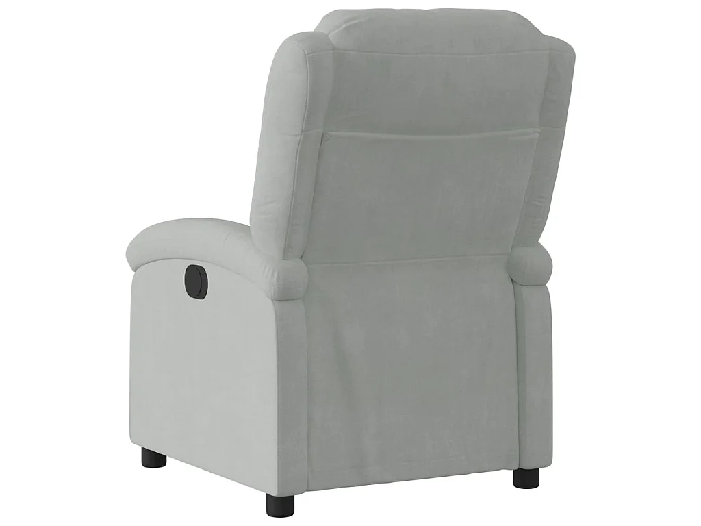 Fauteuil inclinable en velours gris clair