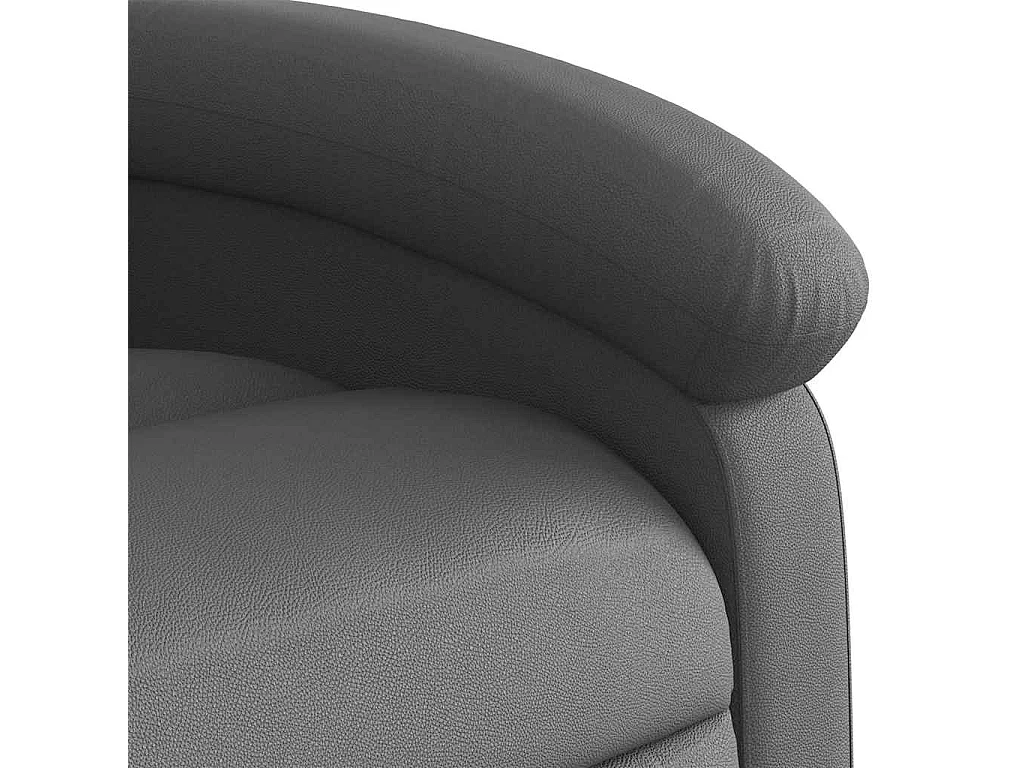 Fauteuil inclinable gris cuir véritable