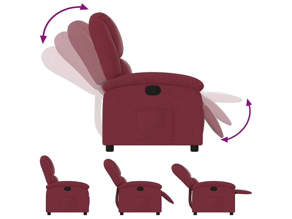 Fauteuil inclinable Rouge bordeaux Tissu
