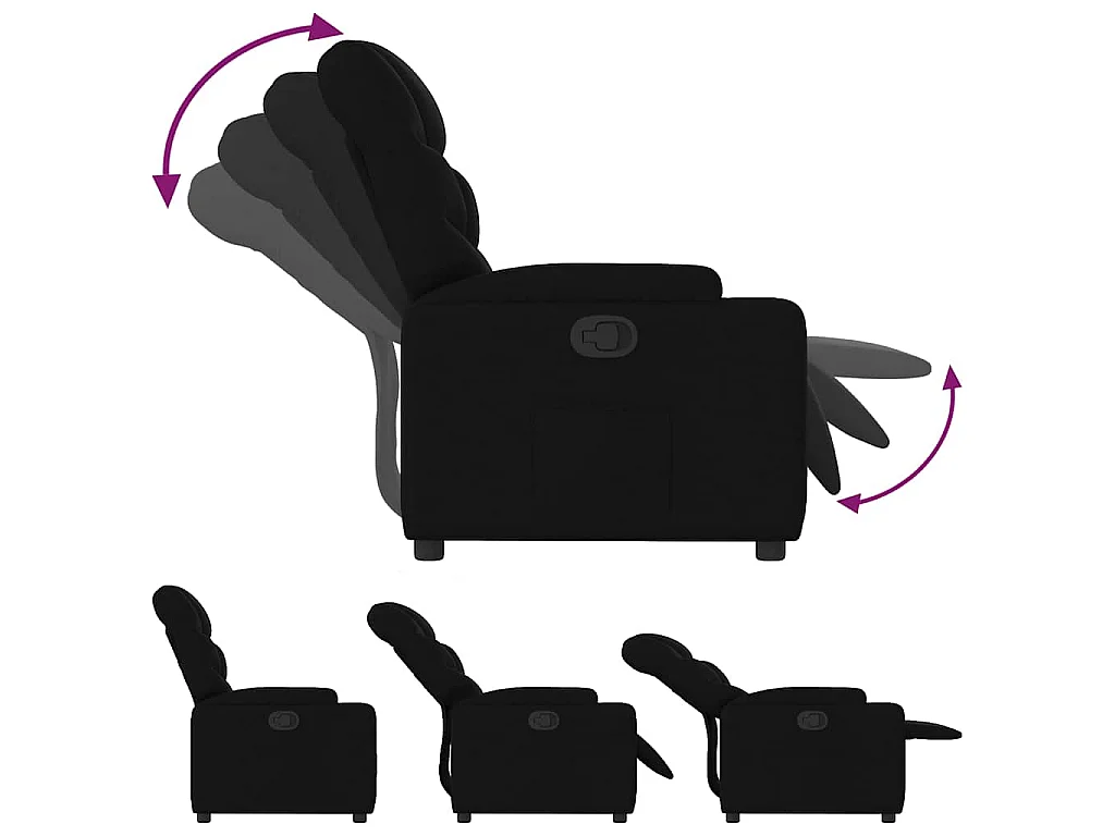 Fauteuil inclinable Noir Tissu