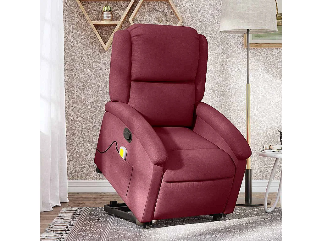 Poltrona reclinável elevatória tecido vermelho tinto