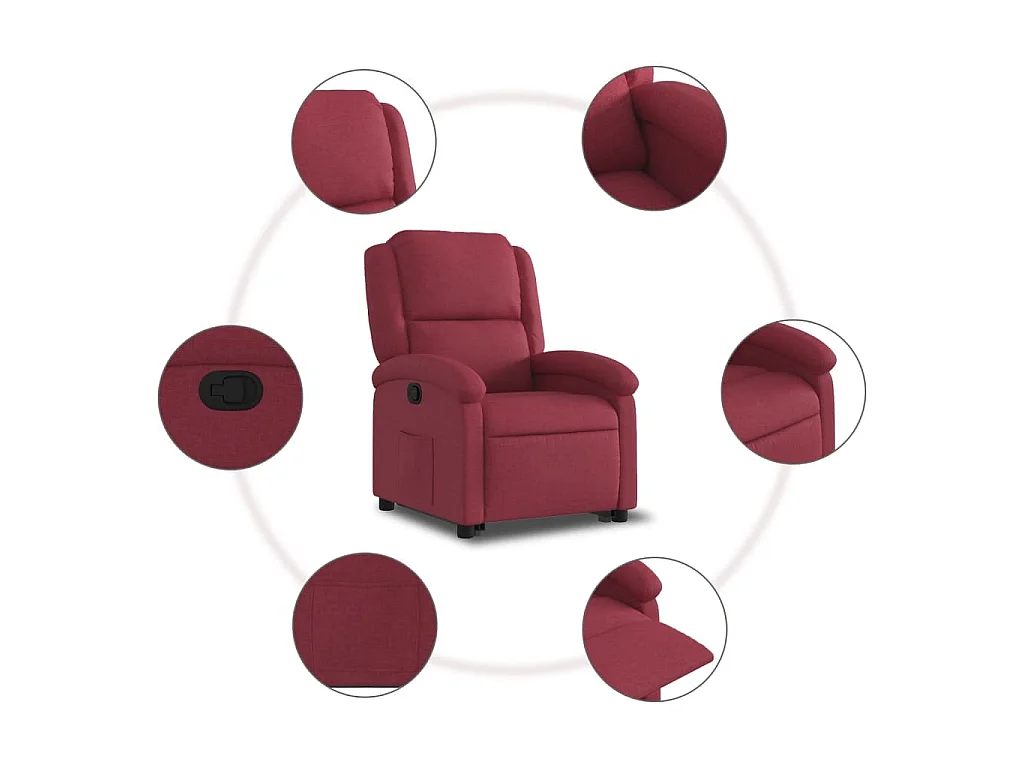Poltrona reclinável elevatória tecido vermelho tinto