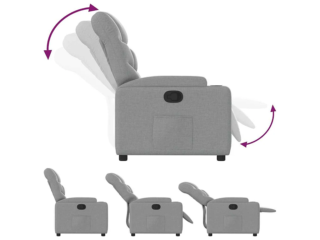 Fauteuil inclinable Gris clair Tissu