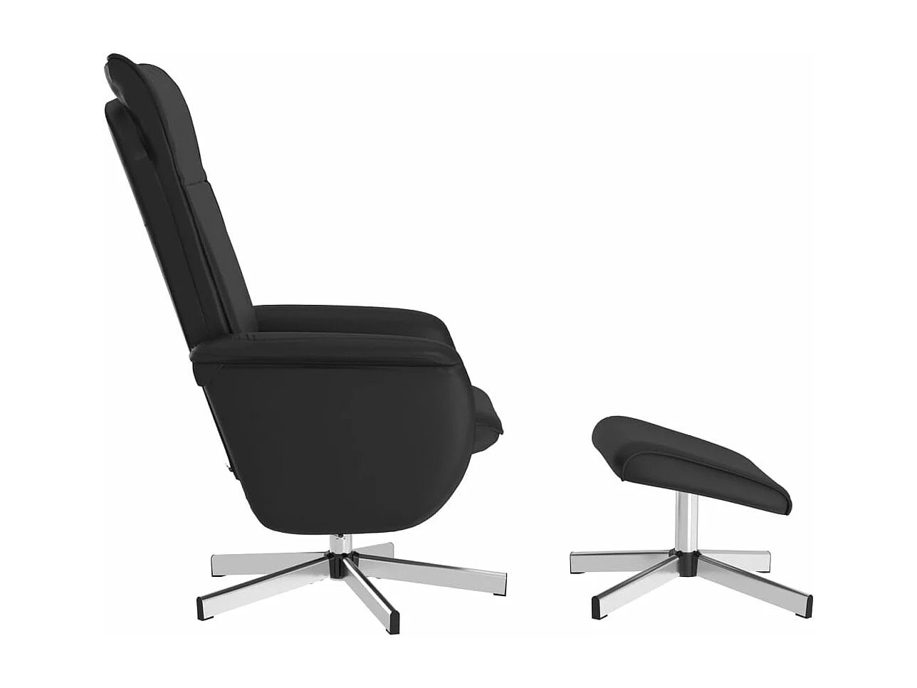 Fauteuil inclinable avec repose-pied noir similicuir