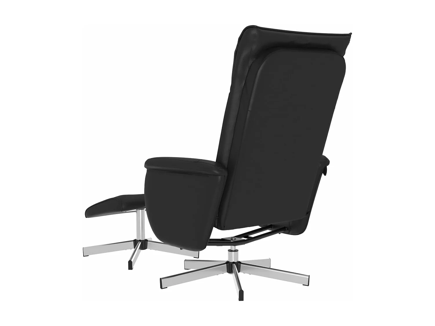 Fauteuil inclinable avec repose-pied noir similicuir