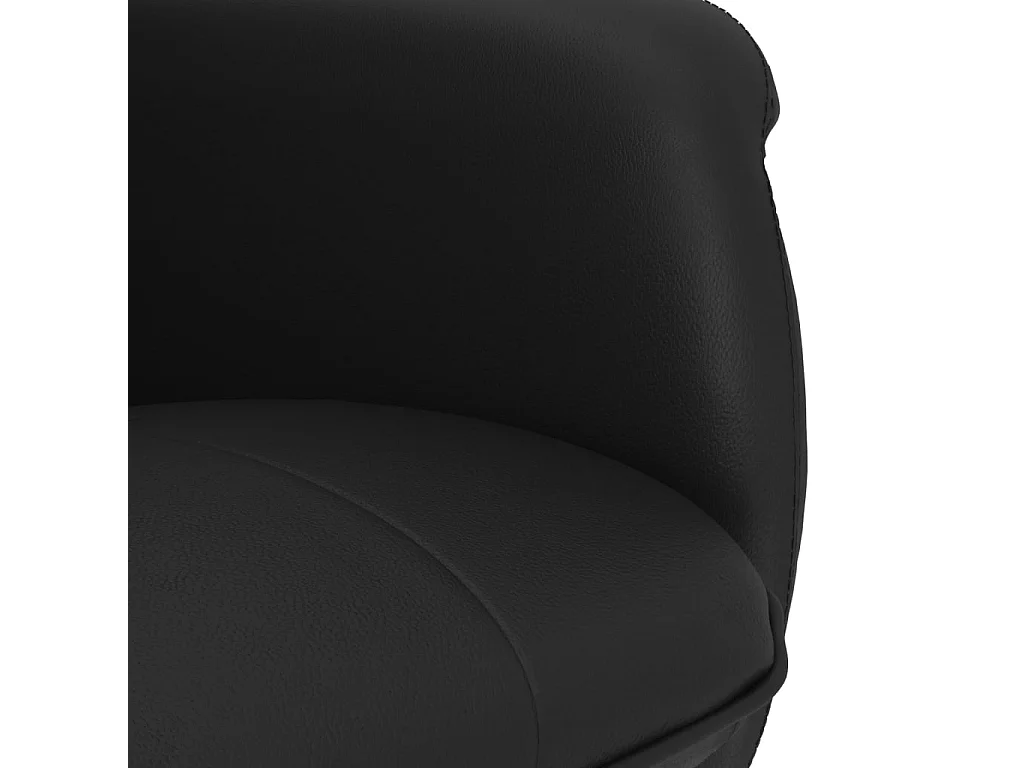 Fauteuil inclinable avec repose-pied noir similicuir