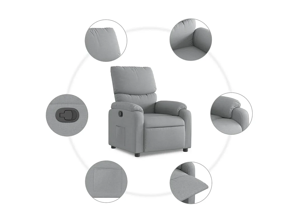 Fauteuil inclinable Gris clair Tissu