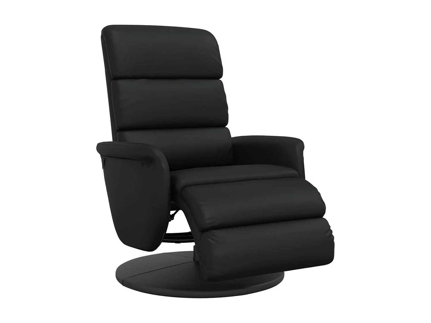 Fauteuil inclinable avec repose-pieds noir similicuir
