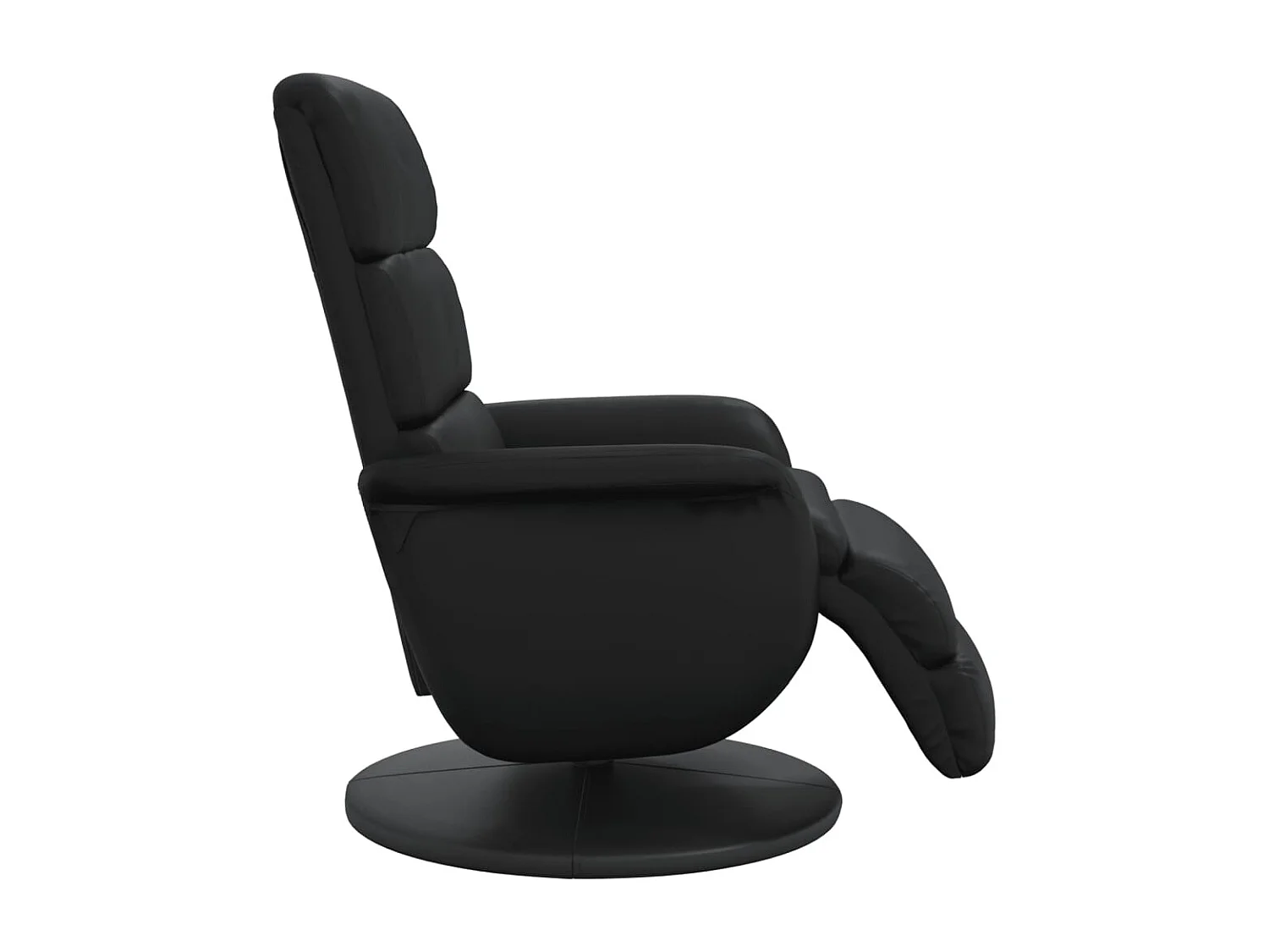 Fauteuil inclinable avec repose-pieds noir similicuir