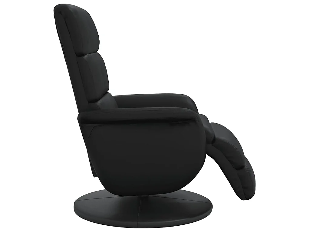 Fauteuil inclinable avec repose-pieds noir similicuir