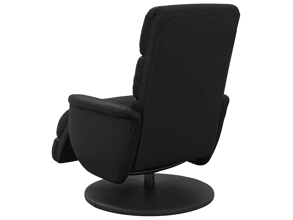 Fauteuil inclinable avec repose-pieds noir similicuir