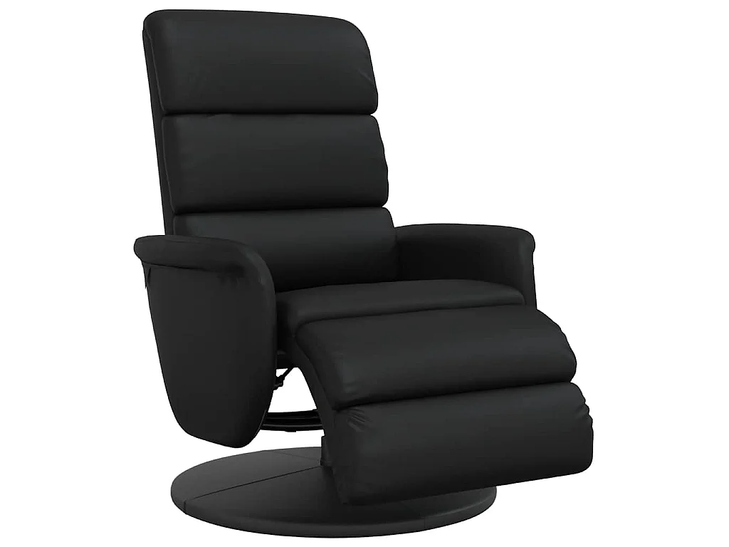 Fauteuil inclinable avec repose-pieds noir similicuir