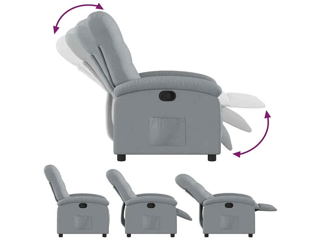 Fauteuil inclinable Gris clair Tissu