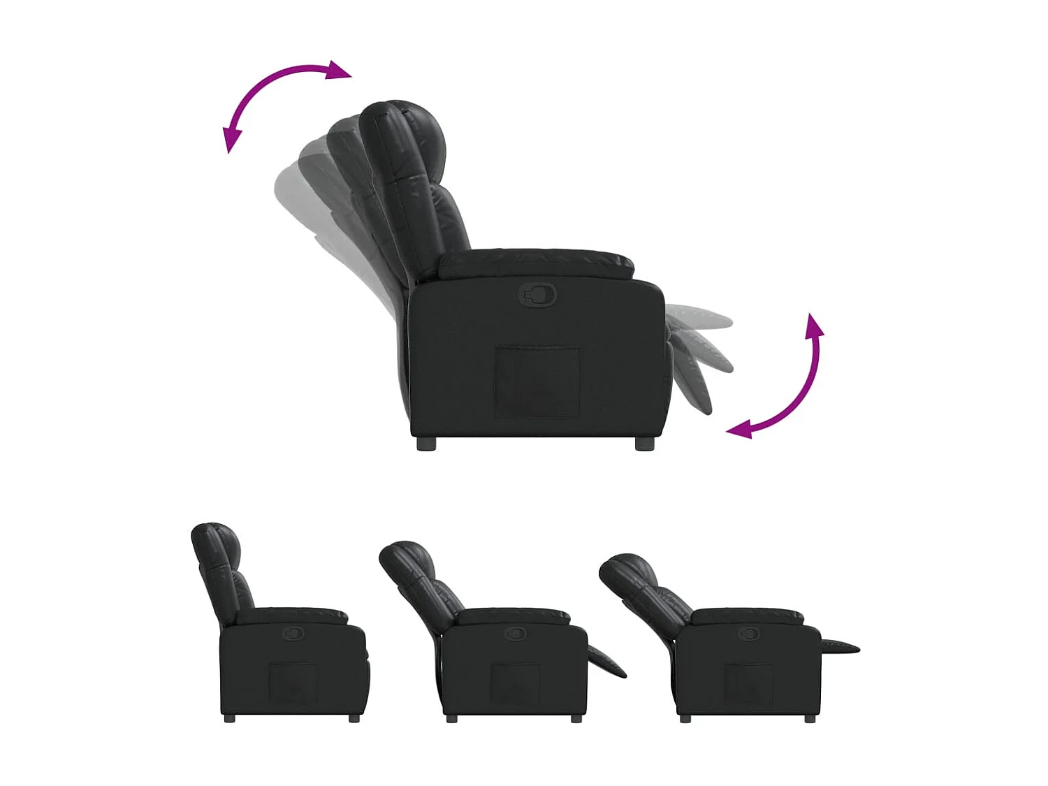 Fauteuil inclinable Noir Similicuir