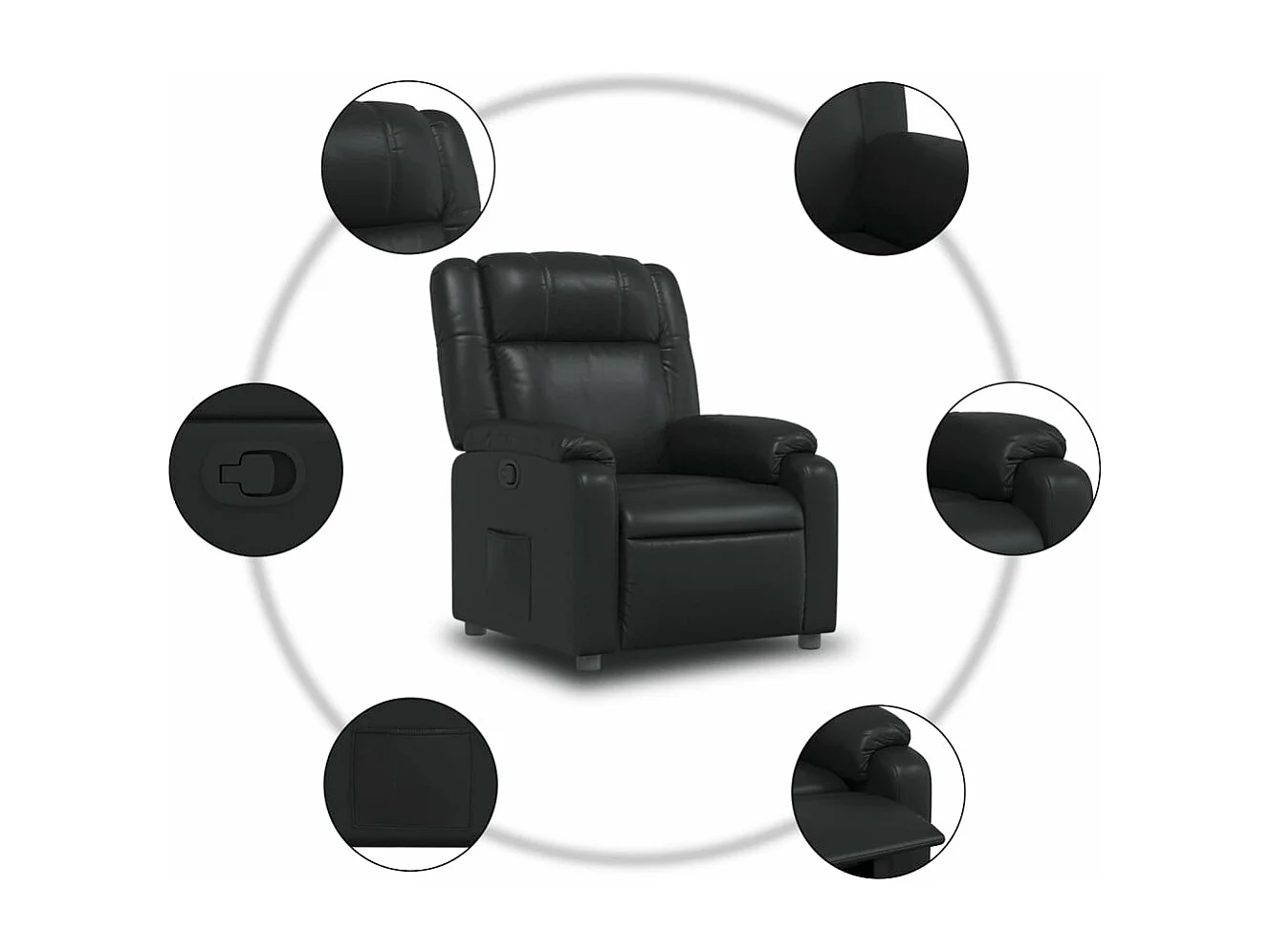 Fauteuil inclinable Noir Similicuir