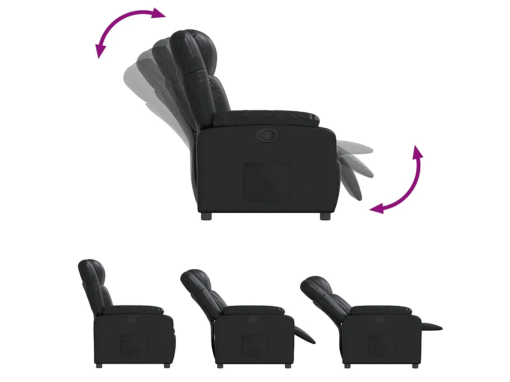 Fauteuil inclinable Noir Similicuir