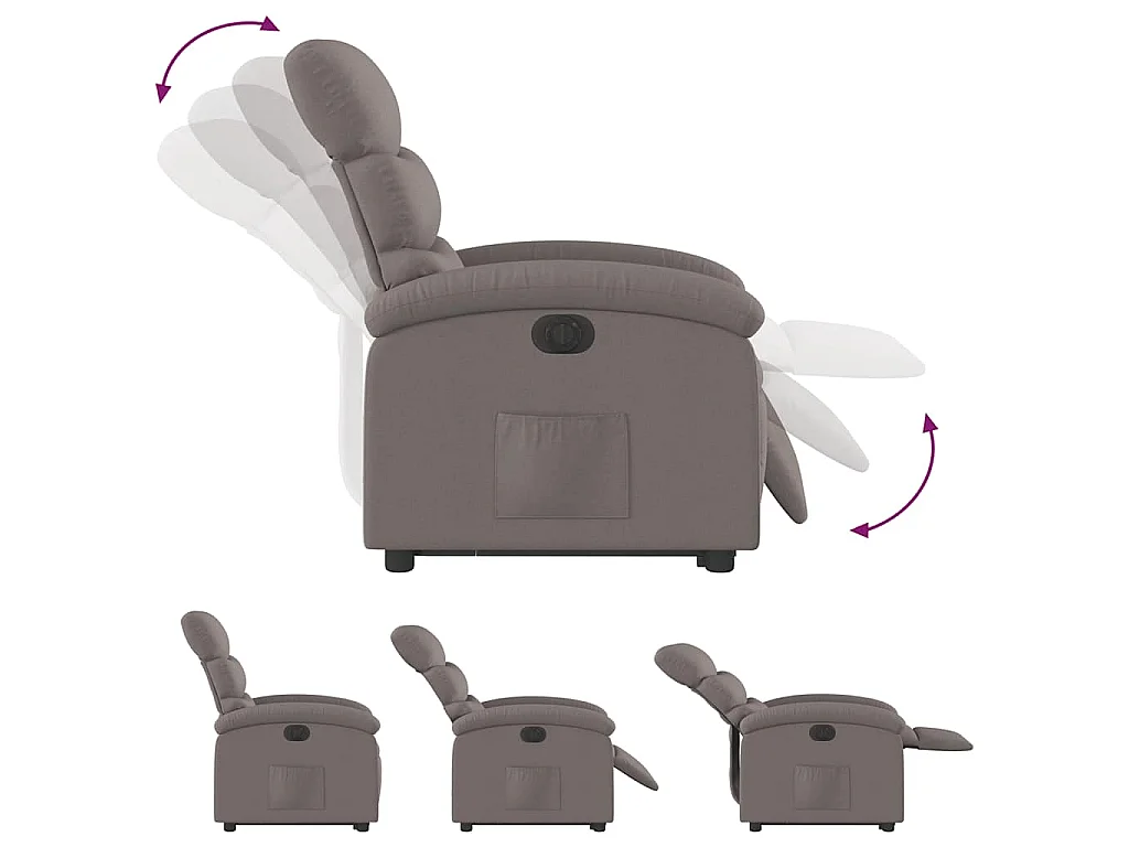 Relaxsessel mit Aufstehhilfe Elektrisch Taupe Stoff