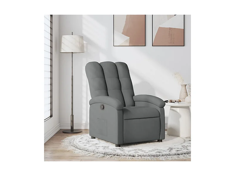 Fauteuil inclinable en tissu gris foncé