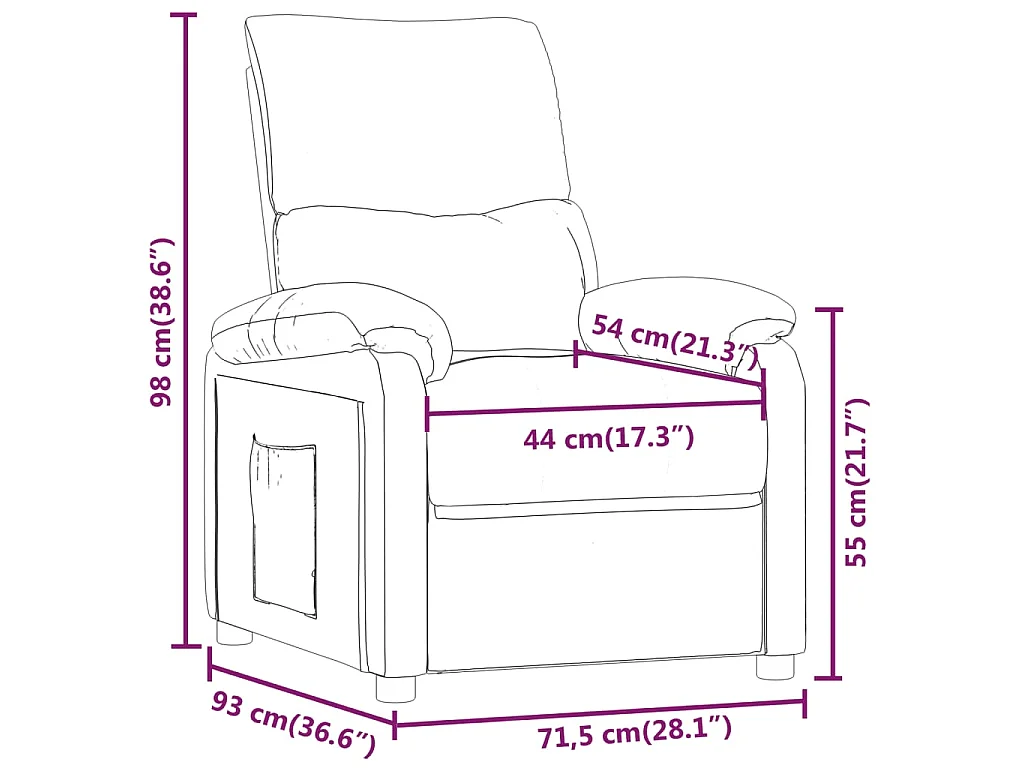 Fauteuil inclinable Rouge bordeaux Tissu
