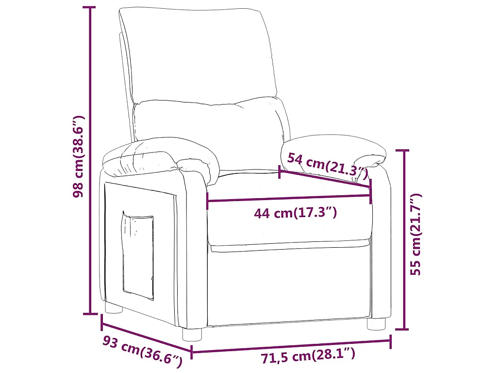 Fauteuil inclinable Rouge bordeaux Tissu