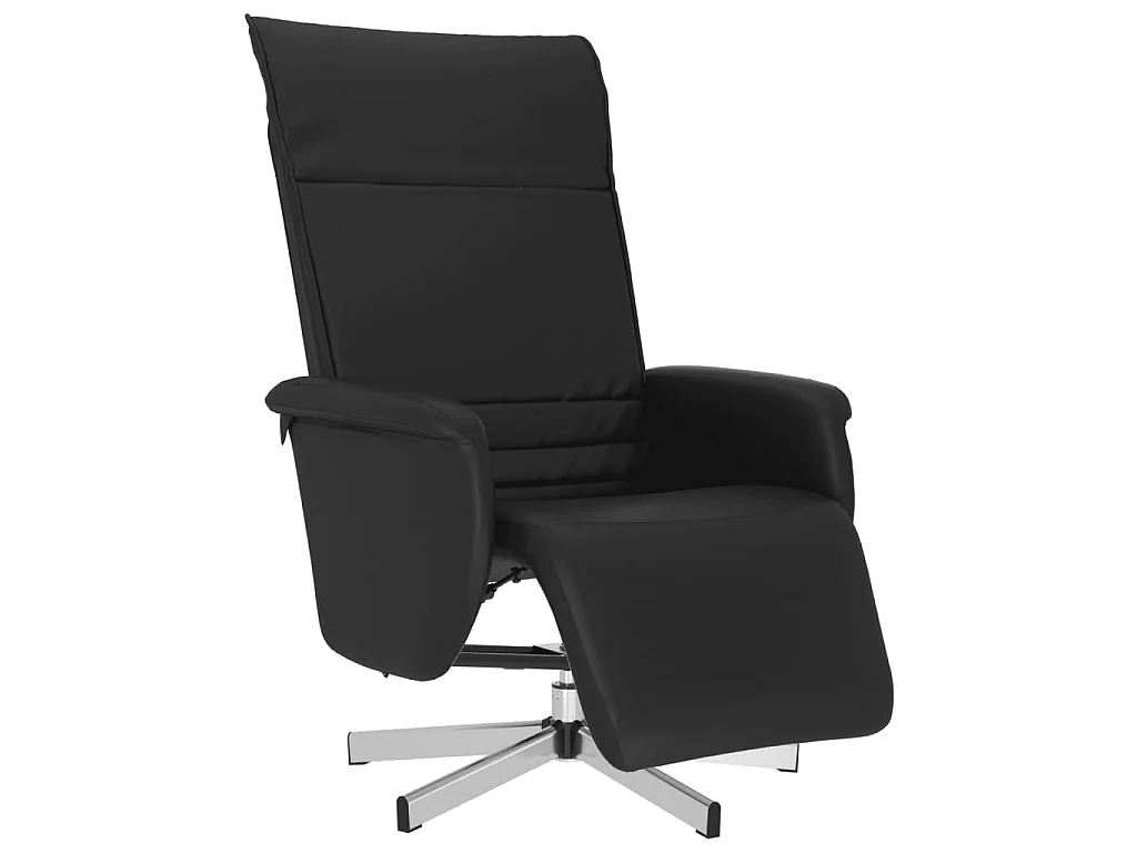 Relaxsessel mit Fußteil Schwarz Kunstleder