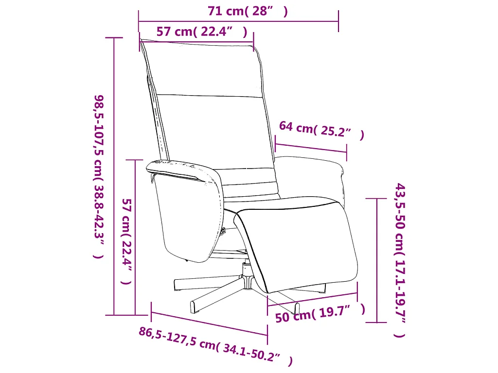 Relaxsessel mit Fußteil Schwarz Kunstleder