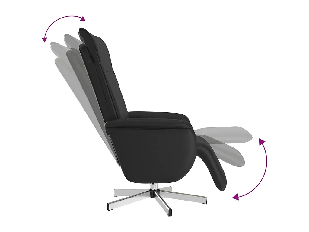 Relaxsessel mit Fußteil Schwarz Kunstleder