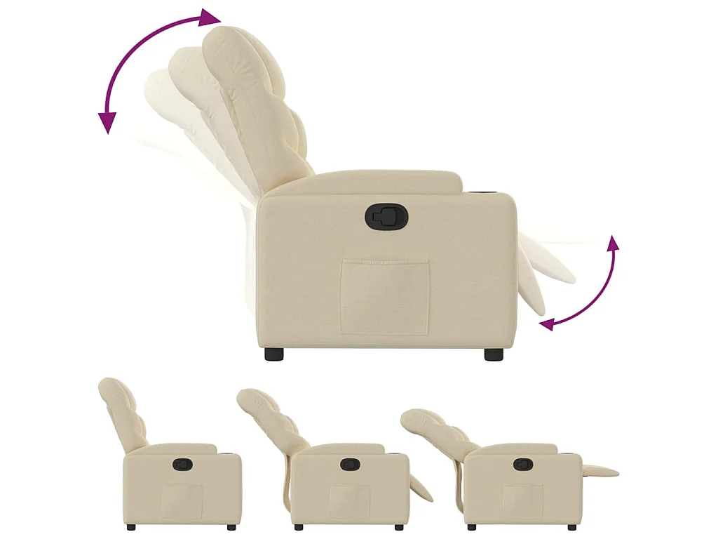 Fauteuil inclinable Crème Tissu