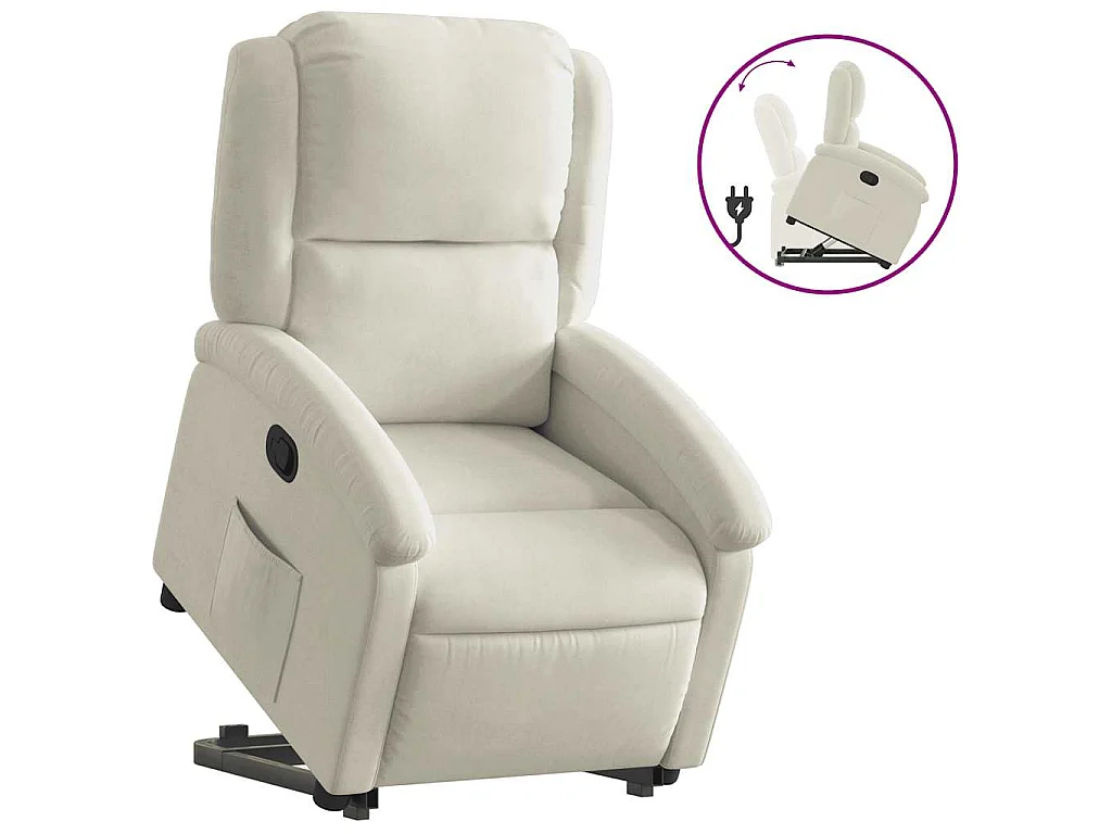 Fauteuil inclinable Crème Velours