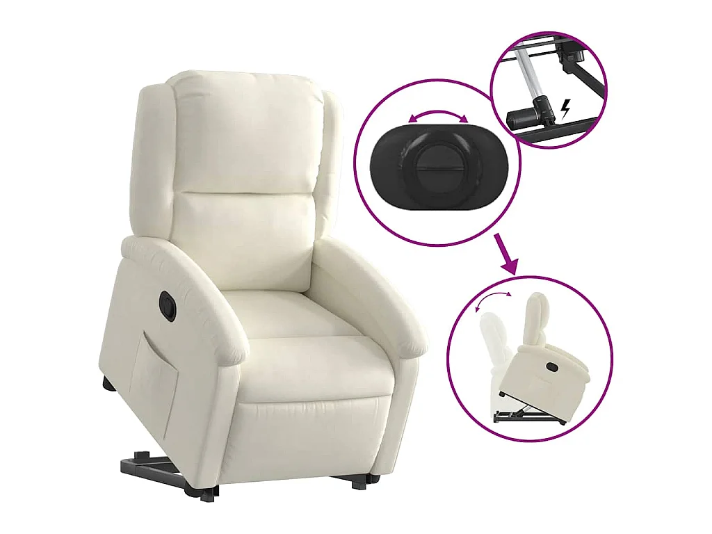 Fauteuil inclinable Crème Velours
