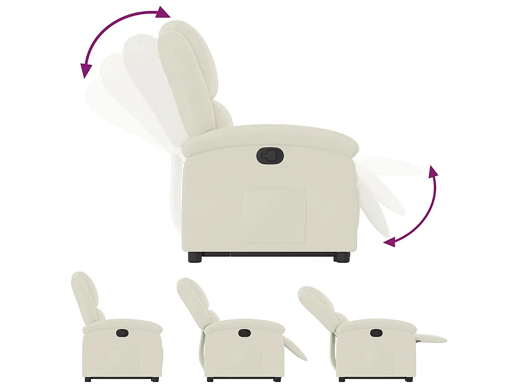 Fauteuil inclinable Crème Velours