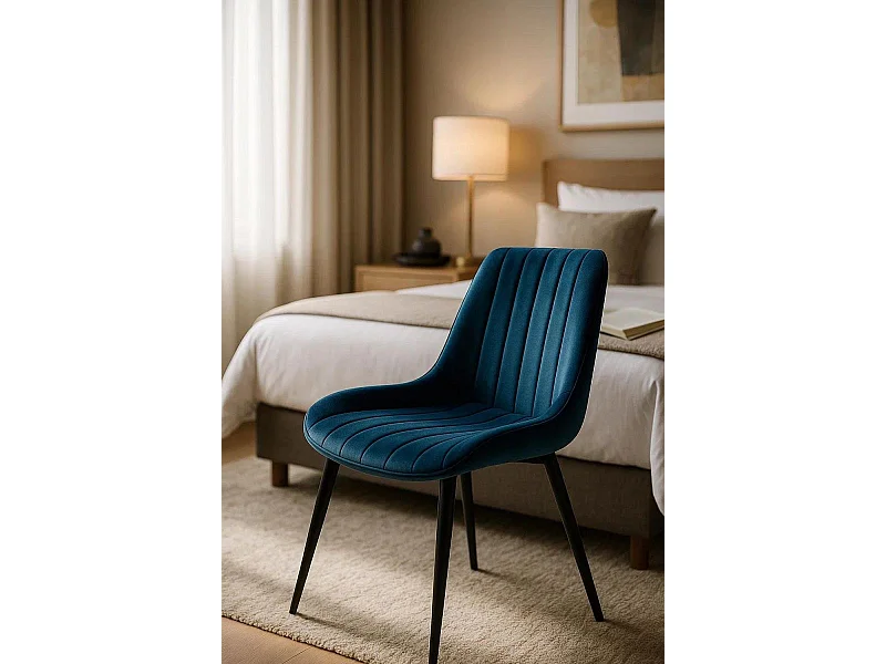 Sillas Comedor - Silla Lene Terciopelo - Azul