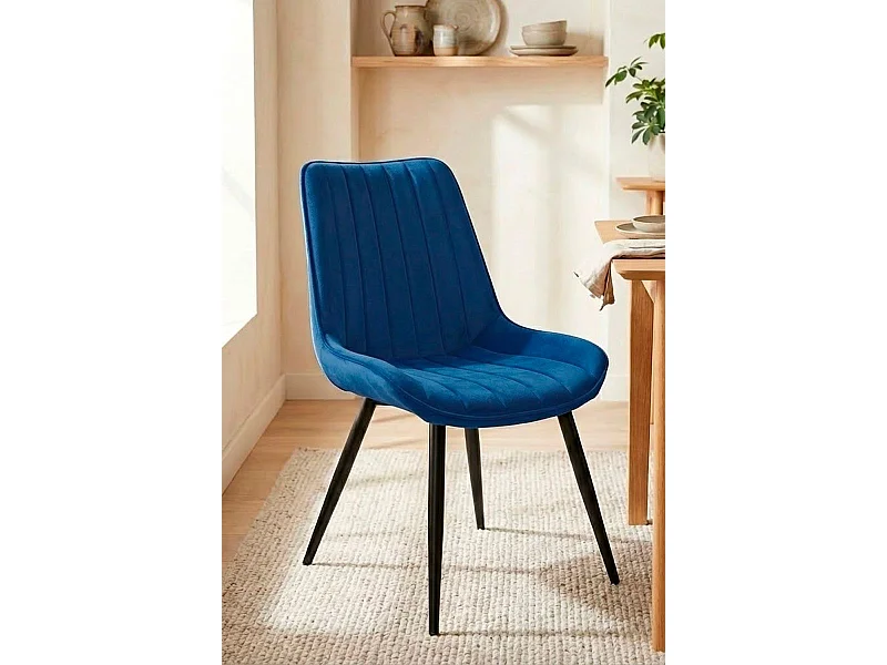 Sillas Comedor - Silla Lene Terciopelo - Azul