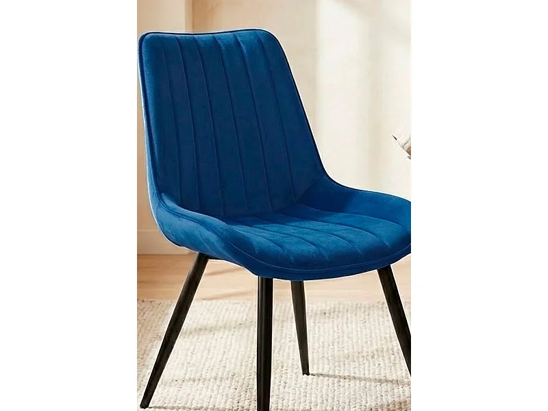 Sillas Comedor - Silla Lene Terciopelo - Azul