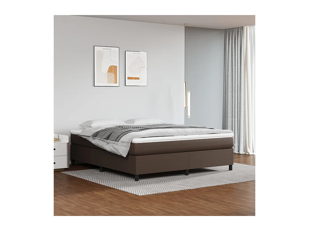 Bedframe kunstleer bruin 180x200 cm