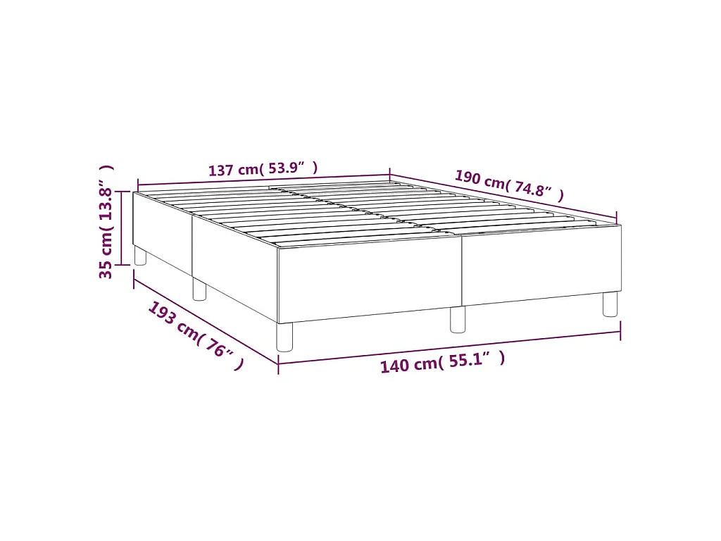 Boxspring bed kunstleer cappuccinokleurig 140x190 cm