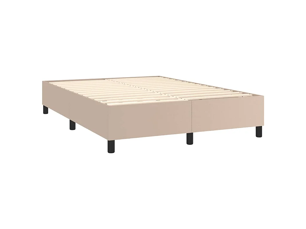 Boxspring bed kunstleer cappuccinokleurig 140x190 cm