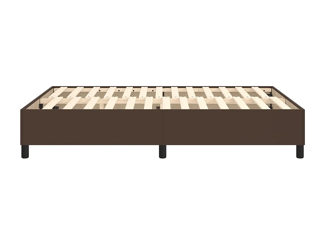 Estrutura de cama 140x190 cm couro artificial castanho
