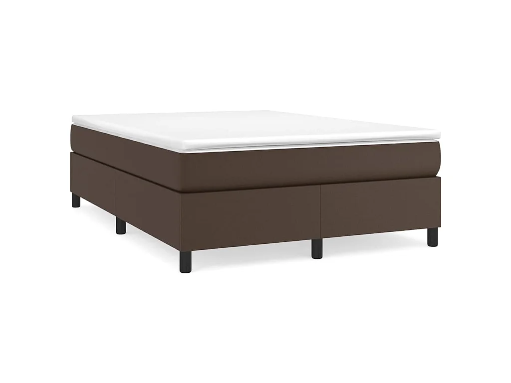 Boxspring bed kunstleer bruin 140x190 cm