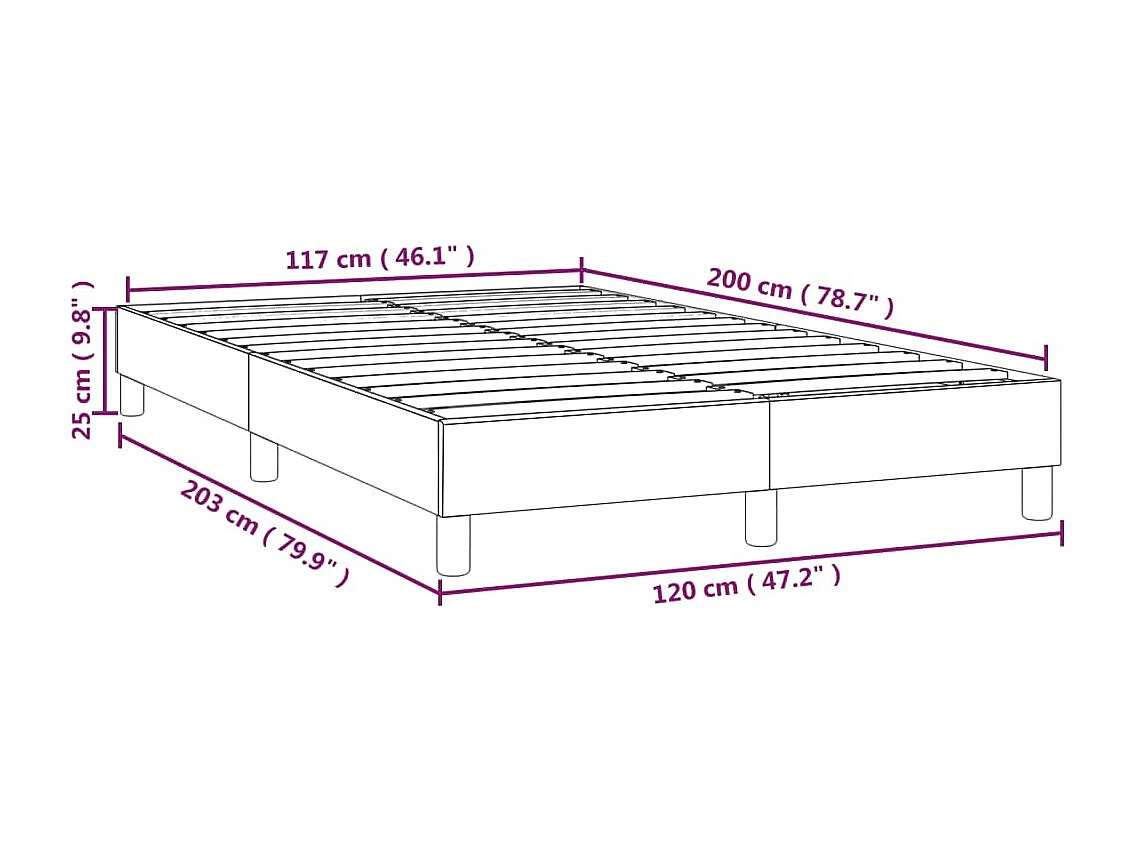 Bedframe kunstleer grijs 120x200 cm