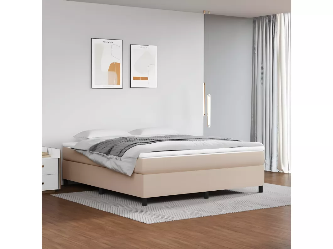 Kauf Unique Boxspringbett Cappuccino-Braun 160x200 cm Kunstleder