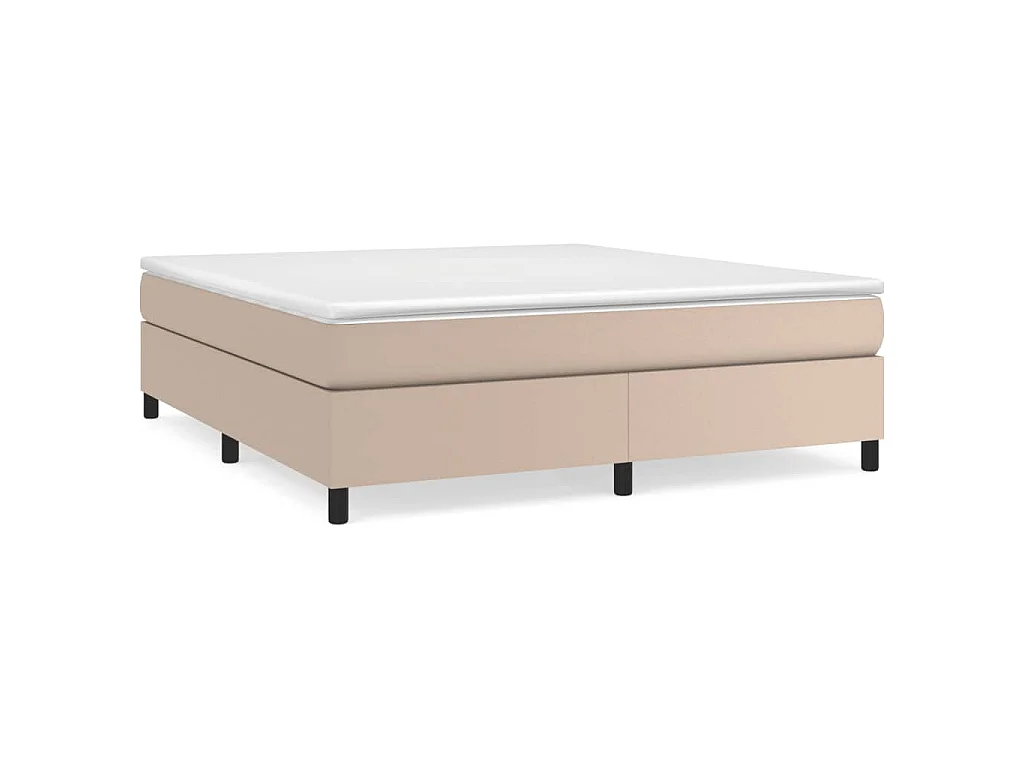 Struttura Letto a Rete a Molle Cappuccino 180x200 cm in Similpelle