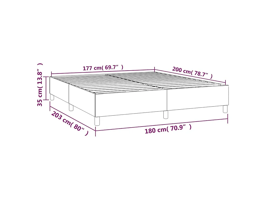 Struttura Letto a Rete a Molle Cappuccino 180x200 cm in Similpelle